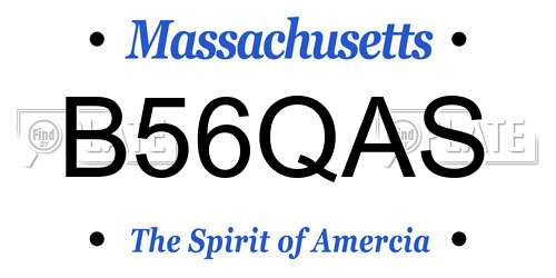 B56QAS Massachusetts License Plate