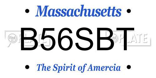 B56SBT Massachusetts License Plate