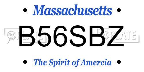 B56SBZ Massachusetts License Plate