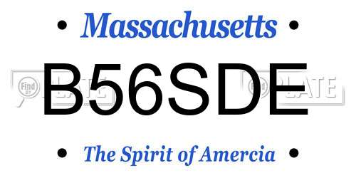 B56SDE Massachusetts License Plate