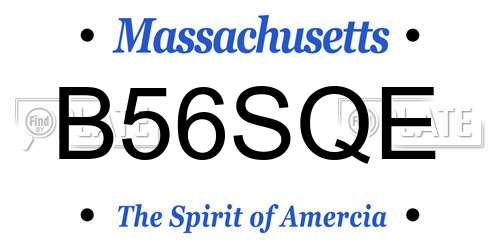 B56SQE Massachusetts License Plate