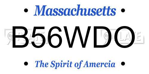 B56WDO Massachusetts License Plate