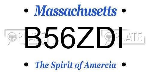 B56ZDI Massachusetts License Plate