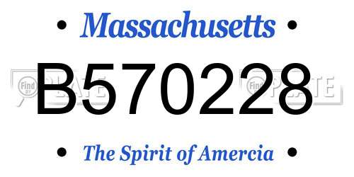 B570228 Massachusetts License Plate