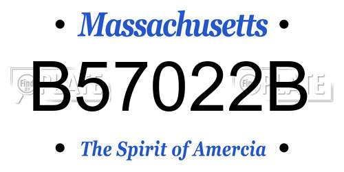 B57022B Massachusetts License Plate