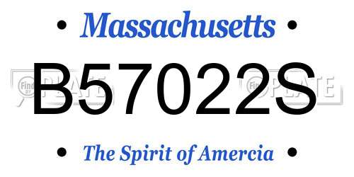 B57022S Massachusetts License Plate