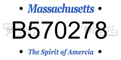 B570278 Massachusetts License Plate