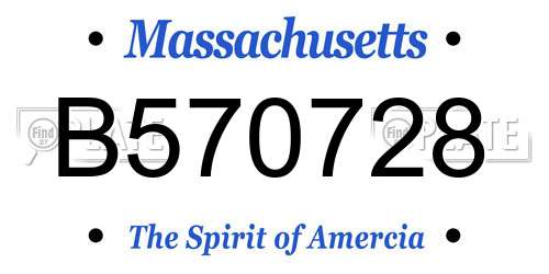 B570728 Massachusetts License Plate