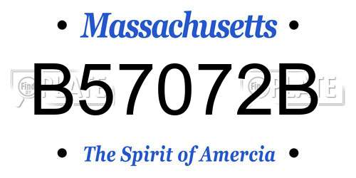 B57072B Massachusetts License Plate