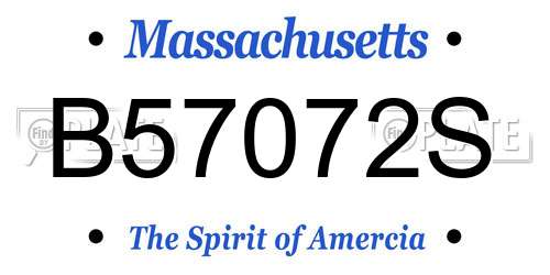 B57072S Massachusetts License Plate