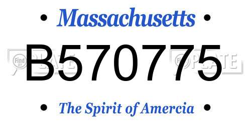 B570775 Massachusetts License Plate