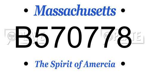B570778 Massachusetts License Plate