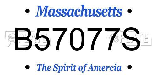 B57077S Massachusetts License Plate