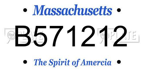 B571212 Massachusetts License Plate