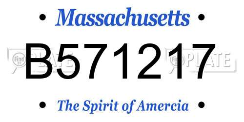 B571217 Massachusetts License Plate