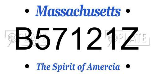 B57121Z Massachusetts License Plate