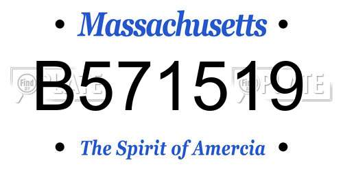 B571519 Massachusetts License Plate