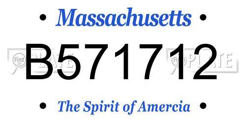B571712 Massachusetts License Plate