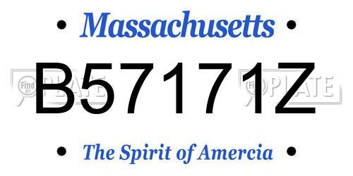 B57171Z Massachusetts License Plate