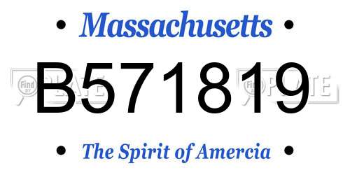 B571819 Massachusetts License Plate
