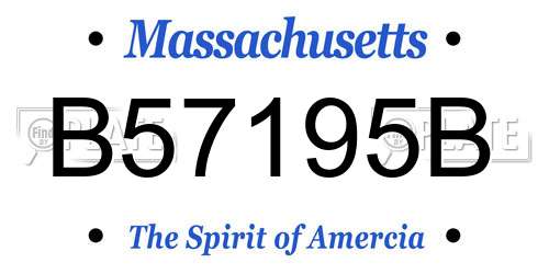 B57195B Massachusetts License Plate