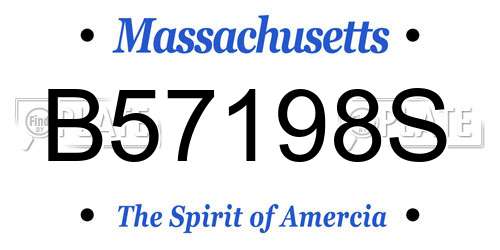 B57198S Massachusetts License Plate