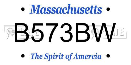 B573BW Massachusetts License Plate