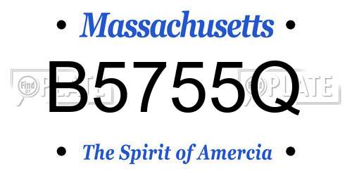 B5755Q Massachusetts License Plate