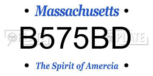 B575BD Massachusetts License Plate