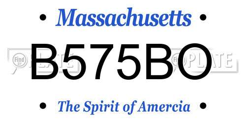 B575BO Massachusetts License Plate
