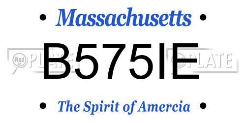 B575IE Massachusetts License Plate
