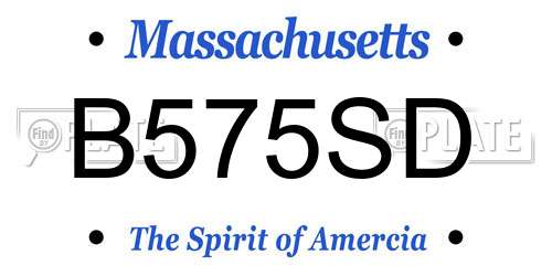 B575SD Massachusetts License Plate