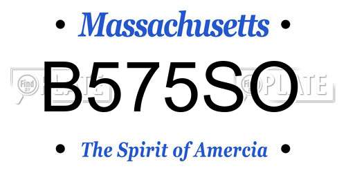 B575SO Massachusetts License Plate