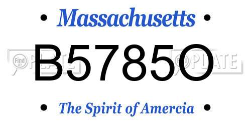 B5785O Massachusetts License Plate
