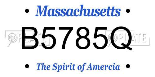 B5785Q Massachusetts License Plate