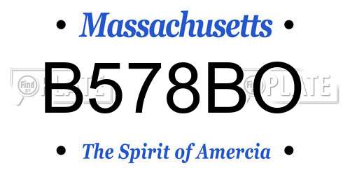 B578BO Massachusetts License Plate