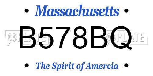 B578BQ Massachusetts License Plate