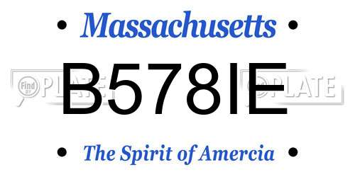 B578IE Massachusetts License Plate