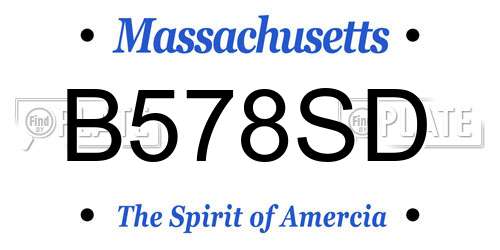 B578SD Massachusetts License Plate