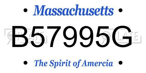 B57995G Massachusetts License Plate