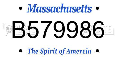 B579986 Massachusetts License Plate