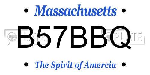 B57BBQ Massachusetts License Plate