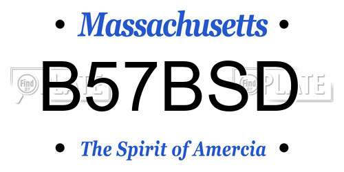B57BSD Massachusetts License Plate