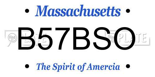 B57BSO Massachusetts License Plate