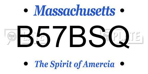 B57BSQ Massachusetts License Plate