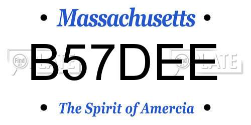 B57DEE Massachusetts License Plate