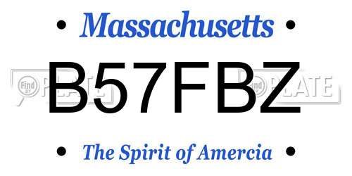 B57FBZ Massachusetts License Plate