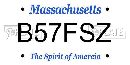 B57FSZ Massachusetts License Plate