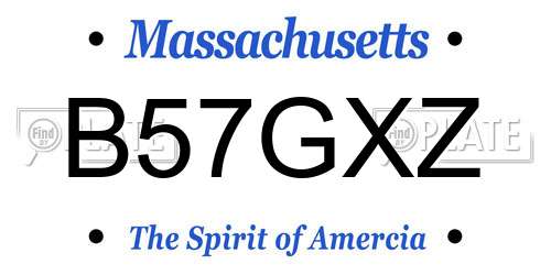 B57GXZ Massachusetts License Plate