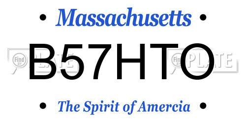 B57HTO Massachusetts License Plate